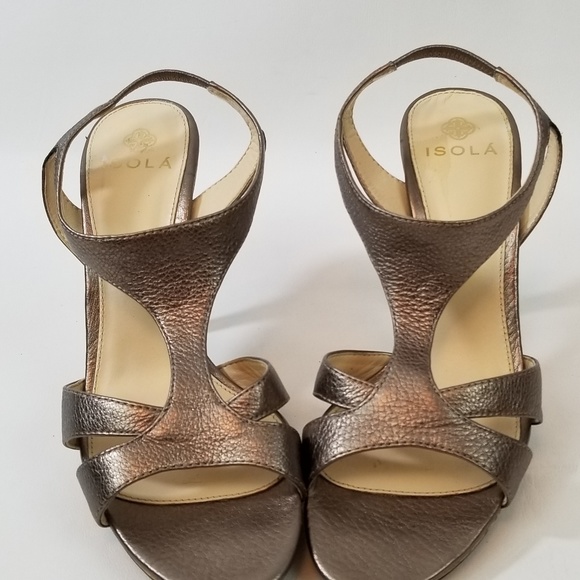 Isola Ibera Anthracite Leather Slingback Open Toe - Picture 7 of 7